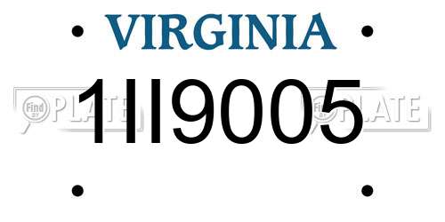 1II9005 Virginia License Plate