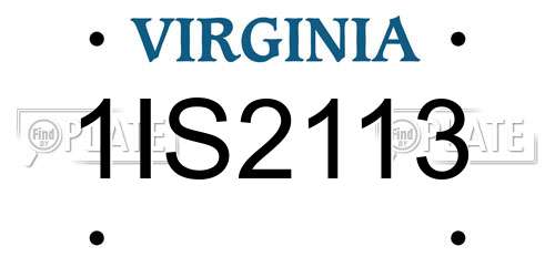 1IS2113 Virginia License Plate