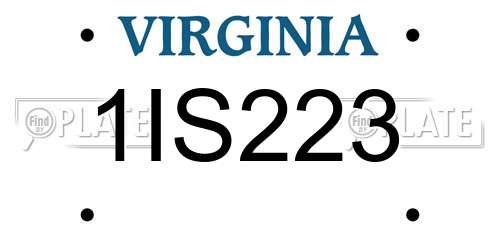1IS223 Virginia License Plate