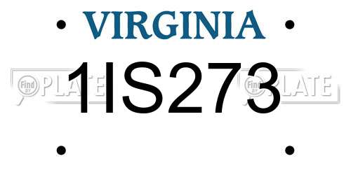 1IS273 Virginia License Plate