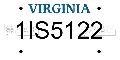 1IS5122 Virginia License Plate