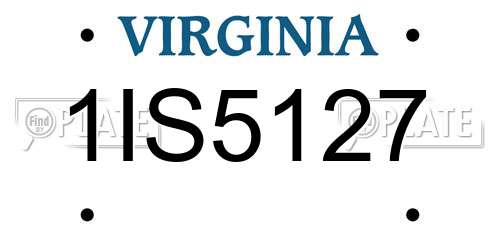1IS5127 Virginia License Plate