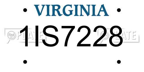1IS7228 Virginia License Plate