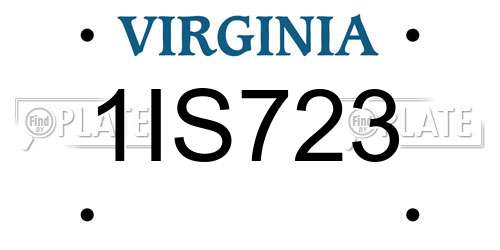 1IS723 Virginia License Plate