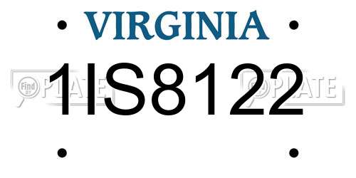 1IS8122 Virginia License Plate