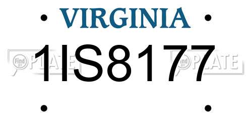 1IS8177 Virginia License Plate