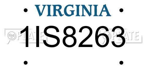 1IS8263 Virginia License Plate
