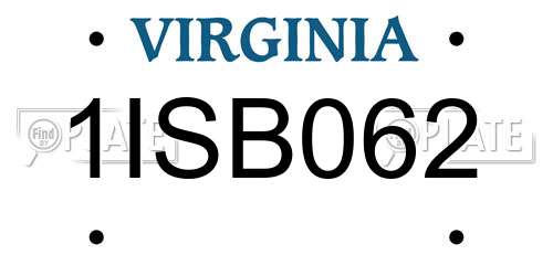 1ISB062 Virginia License Plate