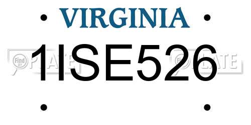 1ISE526 Virginia License Plate
