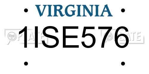 1ISE576 Virginia License Plate