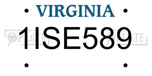 1ISE589 Virginia License Plate