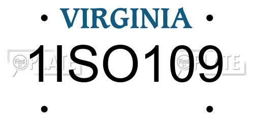 1ISO109 Virginia License Plate