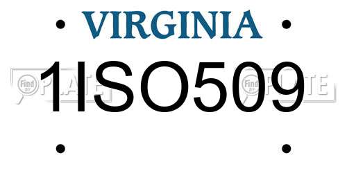 1ISO509 Virginia License Plate