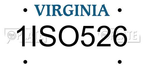 1ISO526 Virginia License Plate