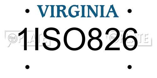 1ISO826 Virginia License Plate