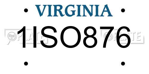 1ISO876 Virginia License Plate