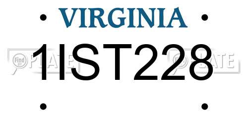 1IST228 Virginia License Plate