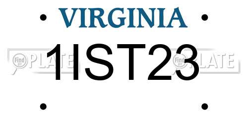1IST23 Virginia License Plate