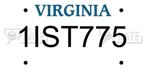 1IST775 Virginia License Plate