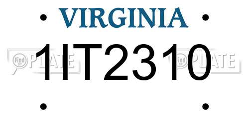 1IT2310 Virginia License Plate