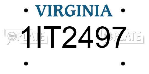1IT2497 Virginia License Plate