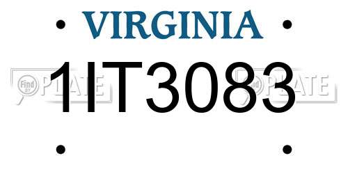 1IT3083 Virginia License Plate