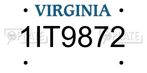 1IT9872 Virginia License Plate