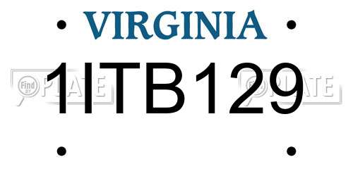 1ITB129 Virginia License Plate