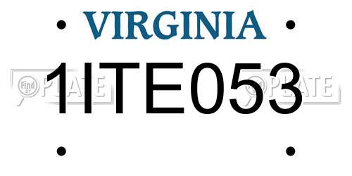 1ITE053 Virginia License Plate