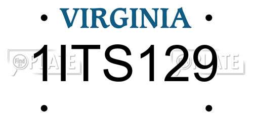 1ITS129 Virginia License Plate