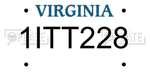 1ITT228 Virginia License Plate