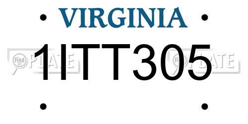 1ITT305 Virginia License Plate