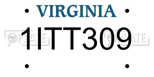 1ITT309 Virginia License Plate