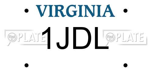 1JDL Virginia License Plate
