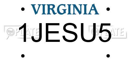 1JESU5 Virginia License Plate
