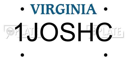 1JOSHC Virginia License Plate