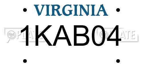 1KAB04 Virginia License Plate