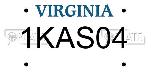 1KAS04 Virginia License Plate