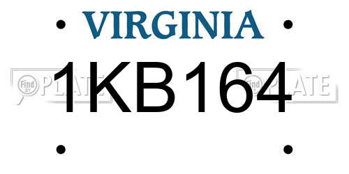 1KB164 Virginia License Plate