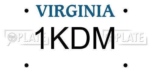 1KDM Virginia License Plate