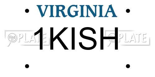 1KISH Virginia License Plate