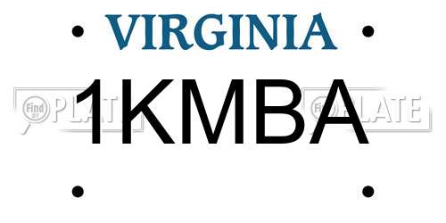1KMBA Virginia License Plate