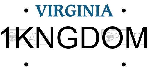 1KNGDOM Virginia License Plate