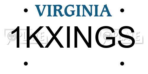 1KXINGS Virginia License Plate