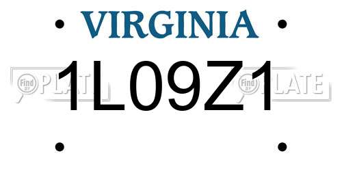 1L09Z1 Virginia License Plate