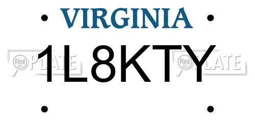 1L8KTY Virginia License Plate
