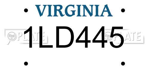 1LD445 Virginia License Plate