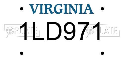 1LD971 Virginia License Plate
