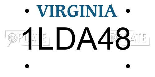 1LDA48 Virginia License Plate