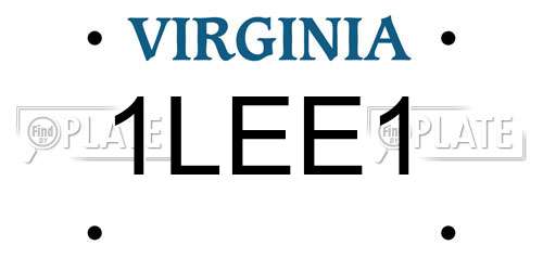 1LEE1 Virginia License Plate